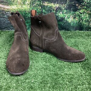 FRYE & CO. Brown Suede Pull On Ankle Booties Sarah 9.5